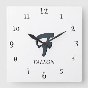 Relógio Quadrado Cinza de carvão preto branco Elegante e de carvão