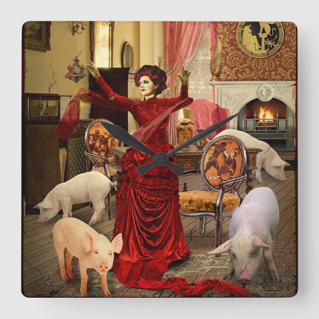 Relógio Quadrado Circo Vitoriano (Frente)