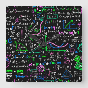 Relógio Quadrado Círculo de educação matemática linear em matemátic