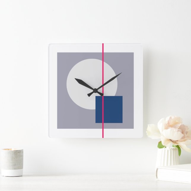 Relógio Quadrado Círculo Flutuante 4 (Lar)