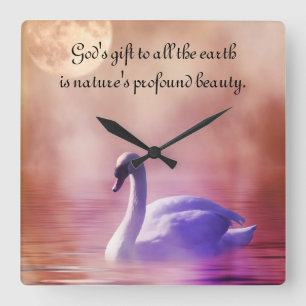 Relógio Quadrado Cisne nobre