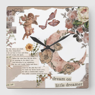 Relógio Quadrado citação de um anjo T-Shirt