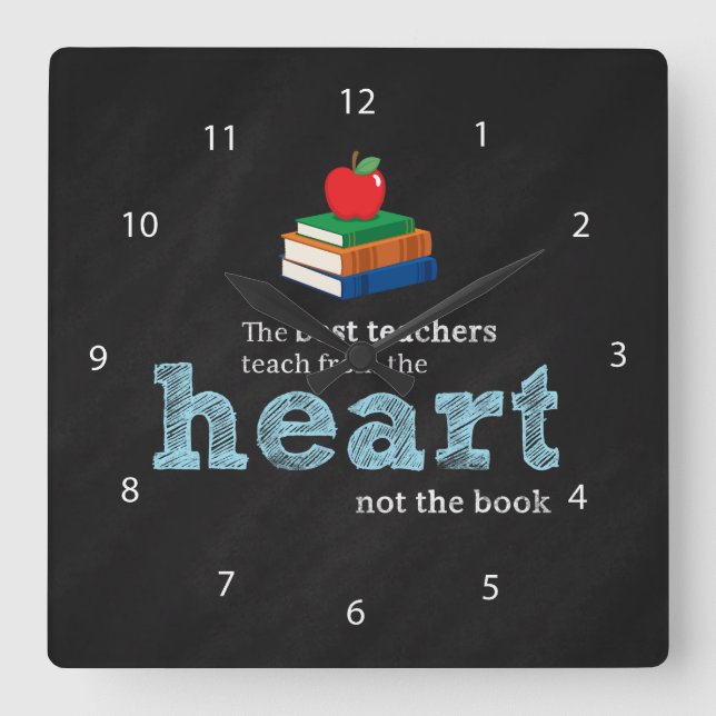 Relógio Quadrado Citação do professor (Frente)