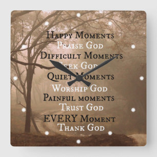 Relógio Quadrado Citações felizes do deus do elogio dos momentos