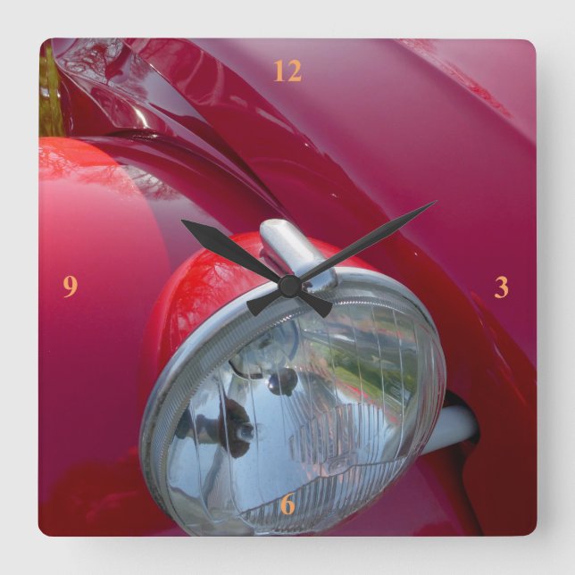 Relógio Quadrado Citroë 2CV, carro francês vintage. (Frente)