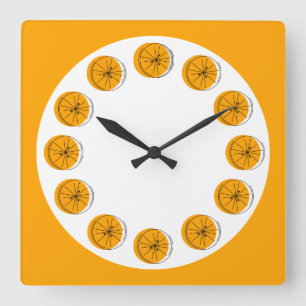 Relógio Quadrado Citrus Orange Multi-clock quadrado