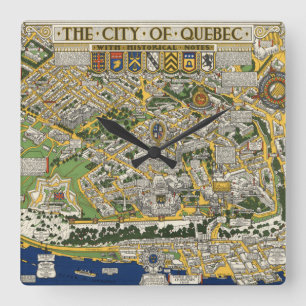 Relógio Quadrado City of Quebec Map