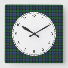 Relógio Quadrado Clan Murray Tartan Wall Clock