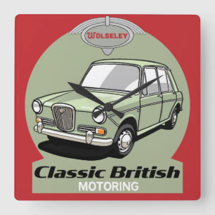 Relógio Quadrado Classic British Wolseley 1300 Car