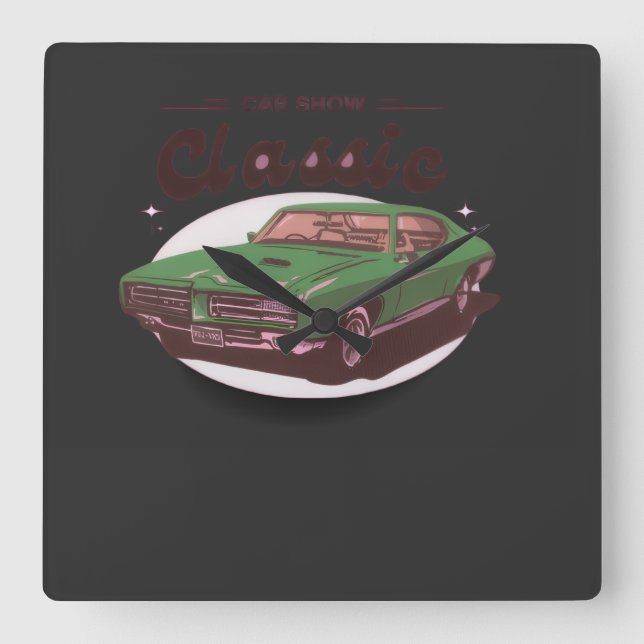 Relógio Quadrado Classic Car Show  (Frente)