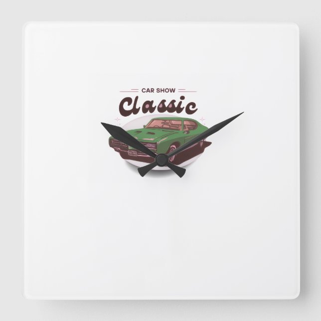 Relógio Quadrado Classic Car Show (Frente)