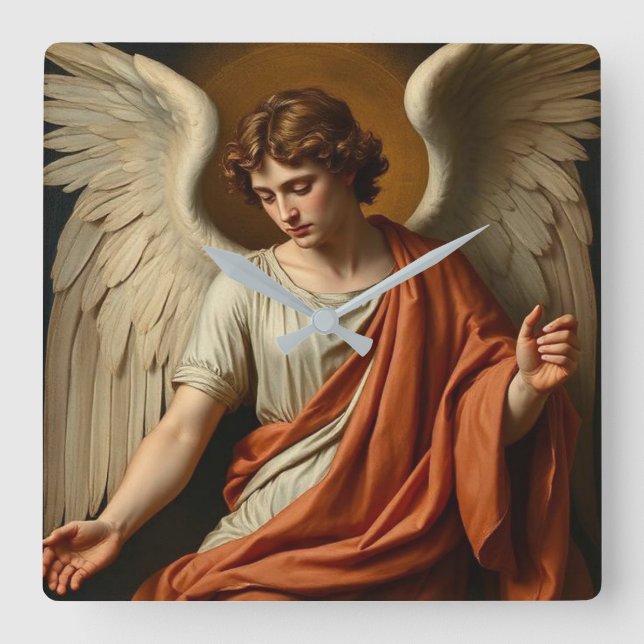 Relógio Quadrado Classic Renaissance Angel Wall Clock (Frente)