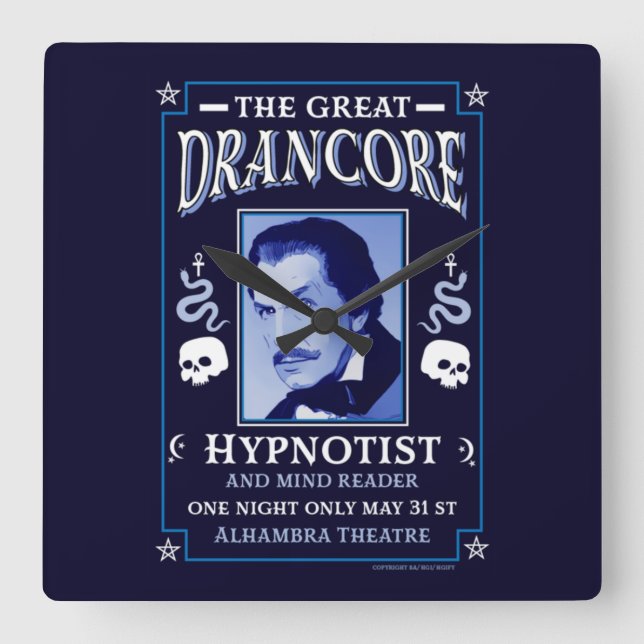 Relógio Quadrado Clássica vitoriana vitoriana Hypnotist  (Frente)