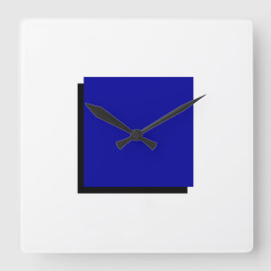 Relógio Quadrado Clássico Bauhaus Design Azul