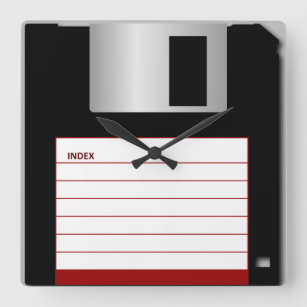 Relógio quadrado clássico de disquete de 3,5"