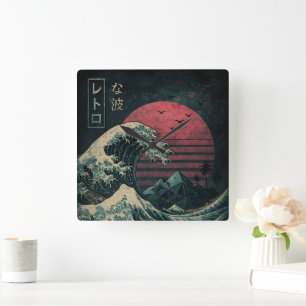 Relógio Quadrado Clássico de Onda Retroativa do Excelente