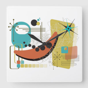 Relógio Quadrado Clássico Retro Redux 