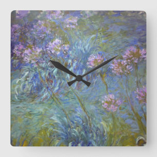 Relógio Quadrado Claude Monet Agapanthus