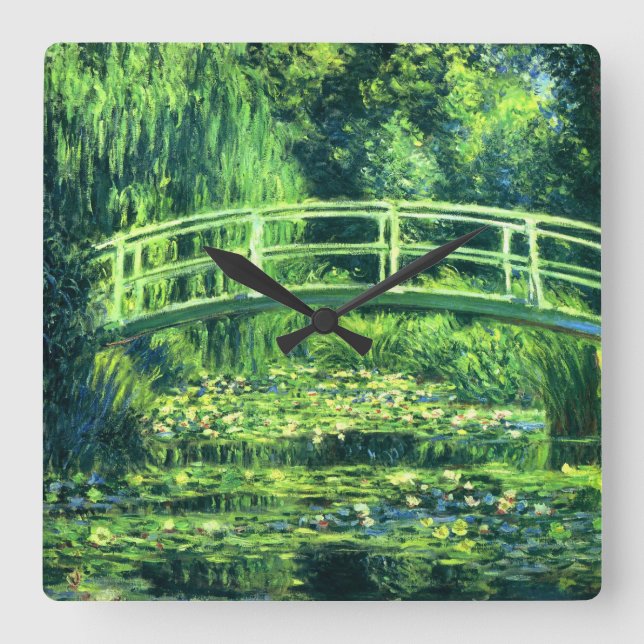 Relógio Quadrado Claude Monet: Bridge Over a Pond of Water Lilies (Frente)