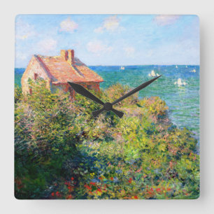 Relógio Quadrado Claude Monet: Casa de campo de Fishermans em
