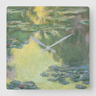 Relógio Quadrado Claude Monet Classic Painting, Waterlily (1907)