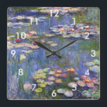 Relógio Quadrado Claude Monet - Lírios/Ninfas<br><div class="desc">Lírios/Ninfas - Claude Monet, 1916</div>