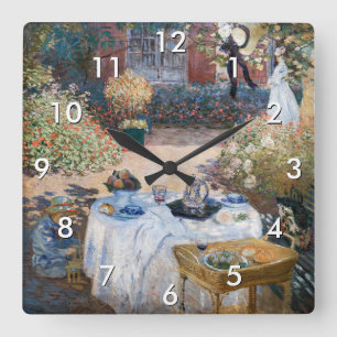 Relógio Quadrado Claude Monet - O Almoço, painel decorativo