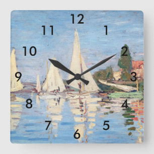 Relógio Quadrado Claude Monet - Regatas em Argenteuil
