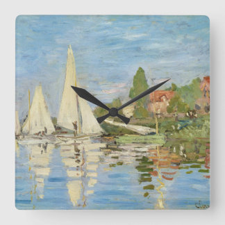 Relógio Quadrado Claude Monet's Regattas na Argentina (1872)
