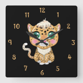 Relógio Quadrado Claudye The Cat Wall Clock