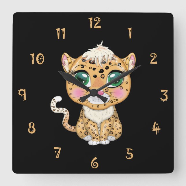 Relógio Quadrado Claudye The Cat Wall Clock (Frente)