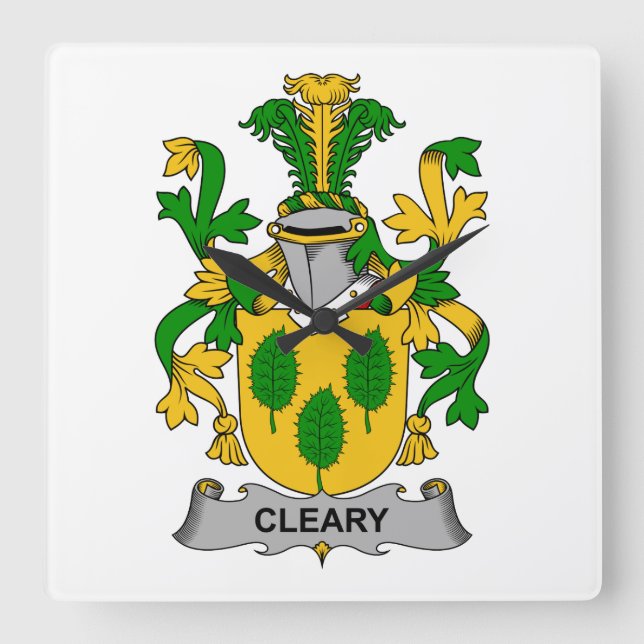 Relógio Quadrado Clearing Family Crest (Frente)