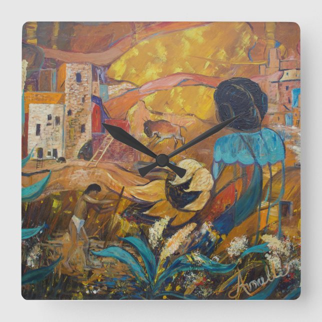 Relógio Quadrado Cliff Dweller (Frente)