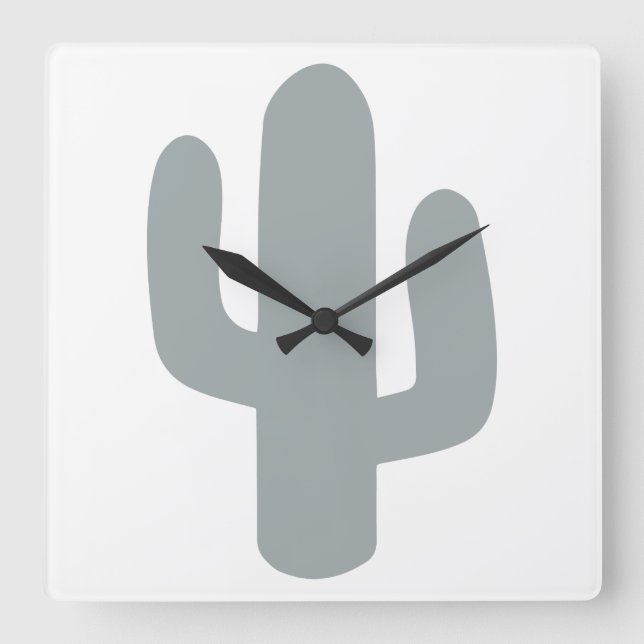 RELÓGIO QUADRADO CLOCK - CACTUS. (Frente)