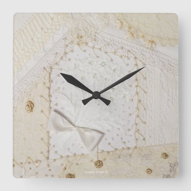 Relógio Quadrado Clock de Design de bordado de sujeira (Frente)