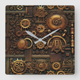 Relógio Quadrado Clock de Muro de Ursos Steampunk