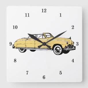 Relógio Quadrado Clock de Parede Automóvel Clássico Muito Legal