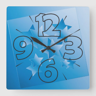Relógio Quadrado Clock dial 15 - numbers and dashes