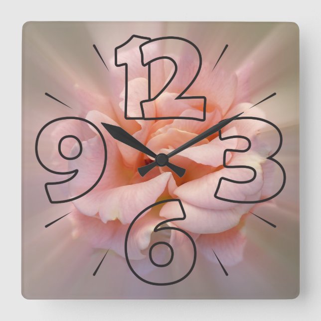 Relógio Quadrado Clock dial 15 - numbers and dashes (Frente)
