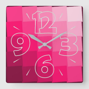 Relógio Quadrado Clock dial 15 - numbers and dashes