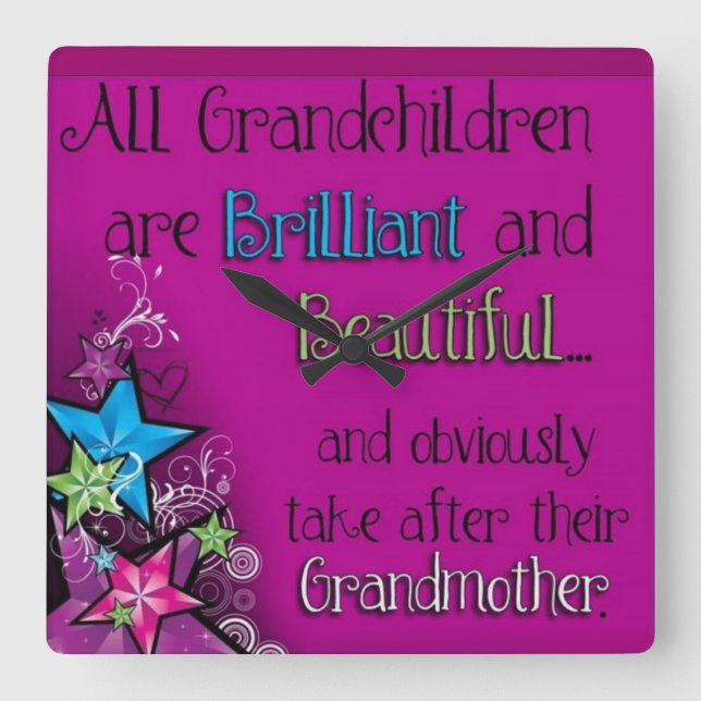 Relógio Quadrado clock for grandmothers (Frente)