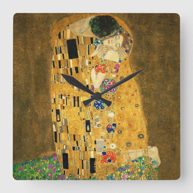 Relógio Quadrado Clock of “The Kiss”,No.03 (Frente)