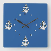 Clock - White Anchors