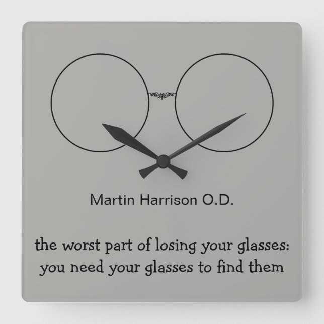 Relógio Quadrado Clocks de Parede Otometrista Engraçado (Frente)