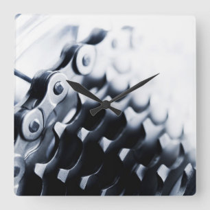 Relógio Quadrado Close up of bicycle gears