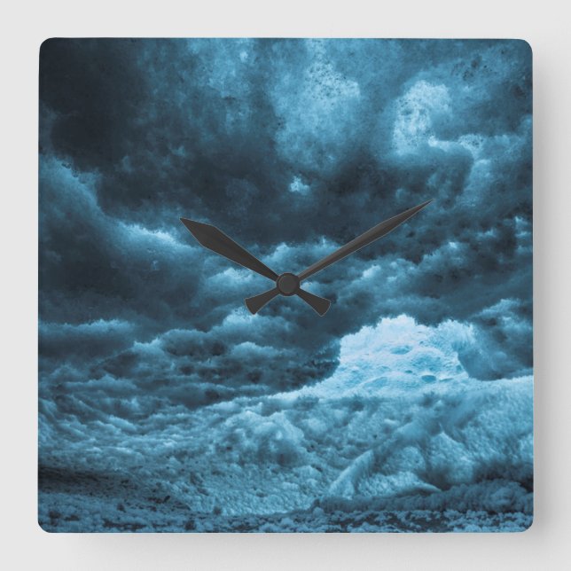 Relógio Quadrado Close up of blue ice, Iceland (Frente)