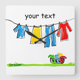 Relógio Quadrado clothesline