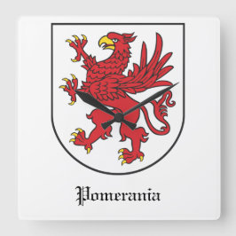 Relógio Quadrado Coat of Arms of Pomerania Majestic Griffin Art