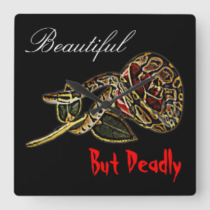 Relógio Quadrado Cobra rosa clock python