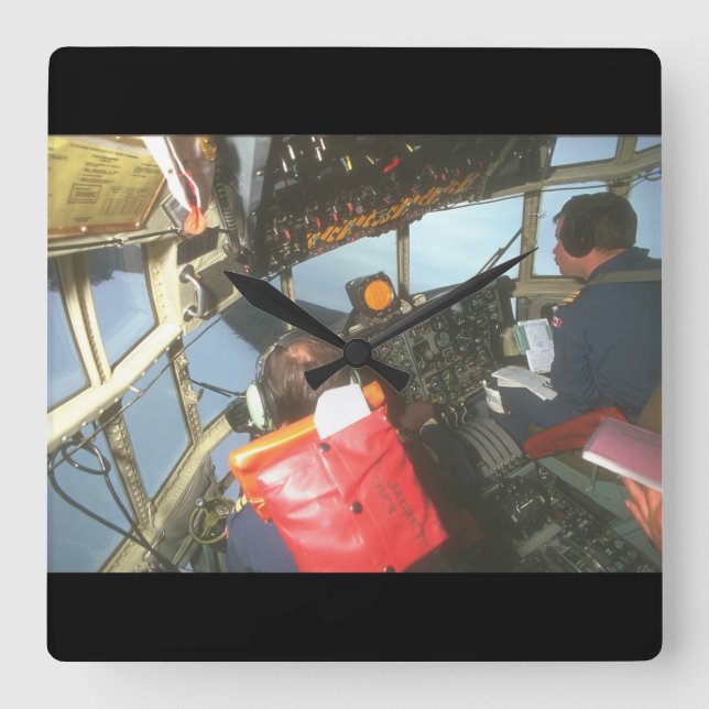 Relógio Quadrado Cockpit de aeronaves C-130 Hércules_Militares (Frente)